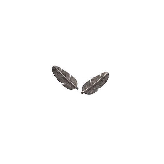 Små fjer ørestikker i sort sølv 15 mm fra Heiring – elegante og minimalistiske ørestikker.
